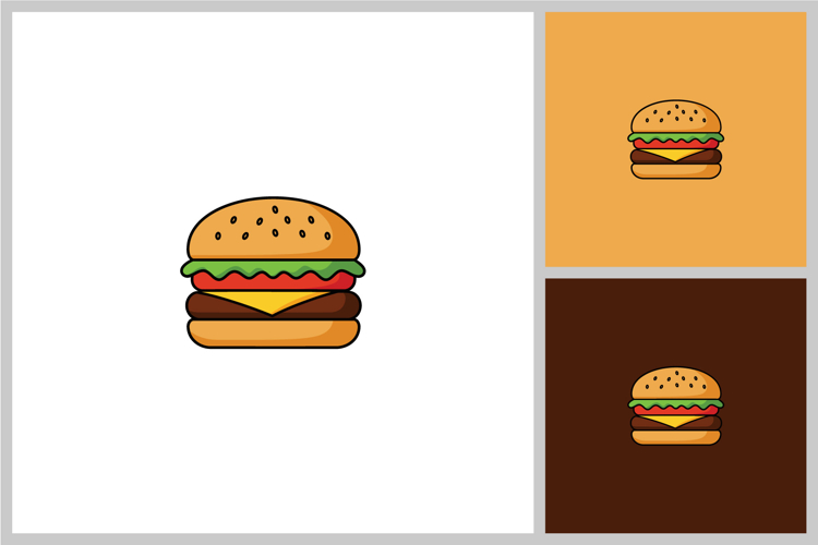 Burger Icon Vector Illustration - Fast Food Design
