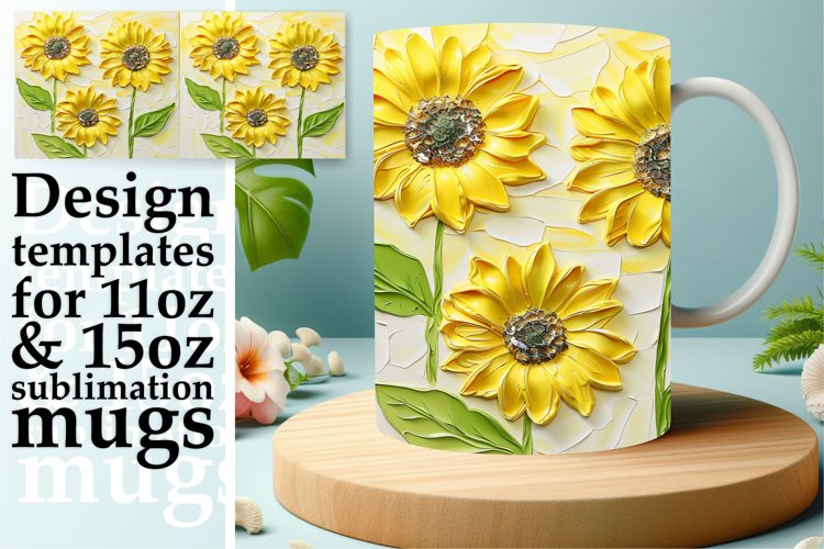 Floral Harmony: Mug Wrap Sublimation