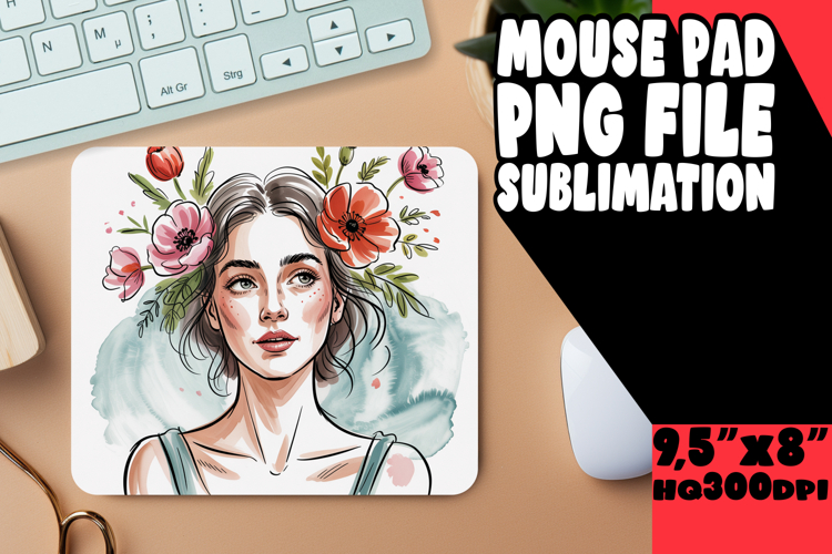 BLISSFUL MOUSE MAT PNG STYLE, Beauty Woman