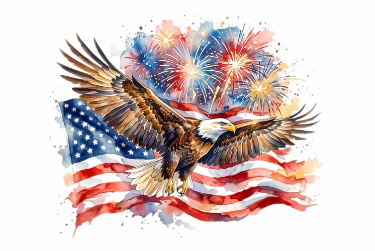 Watercolor Bald Eagle Clipart