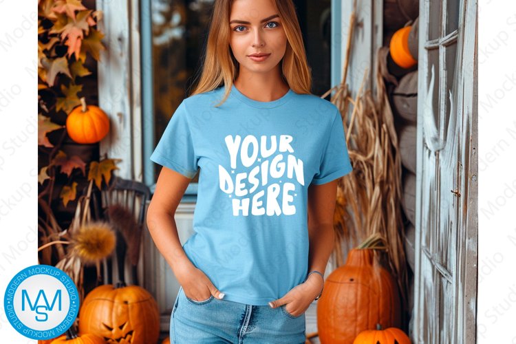 Sky women Tshirt Mockup, Halloween tshirt mockup
