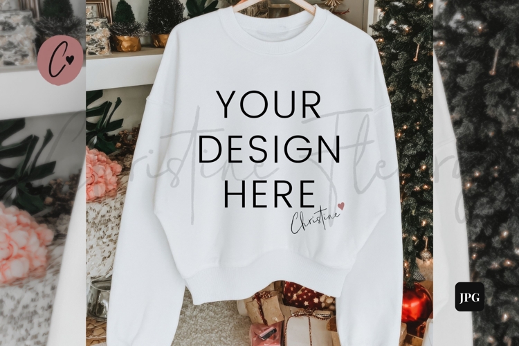 White Christmas Sweatshirt Mockup