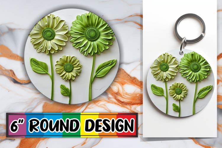 Blossom Radiance: 3D Circle Design Sublimation example image 1