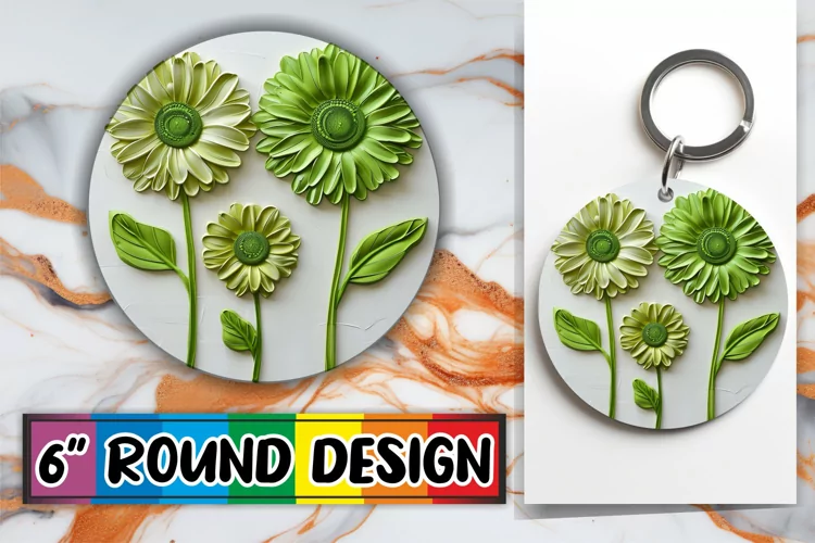 Blossom Radiance: 3D Circle Design Sublimation