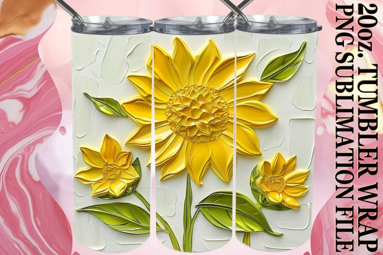 Petal Radiance: Tumbler Wrap Sublimation