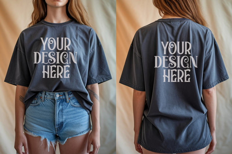 Pepper Comfort Colors 1717 Front & back T shirt Mockup