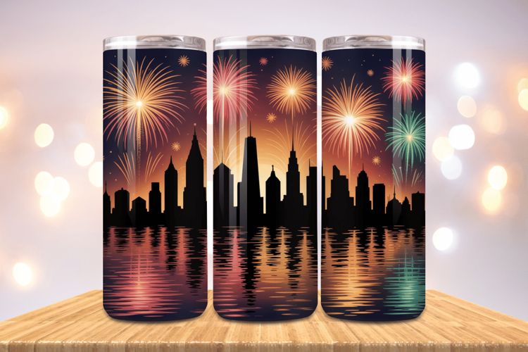 Festive Happy New Year Tumbler Wrap 2026: 20oz Skinny Tumble