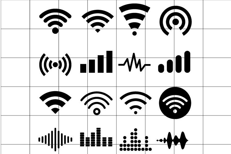 Signal or Wi-Fi icons vector set. Internet signs. example image 1