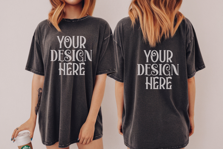 Pepper Comfort Colors 1717 Front & back T shirt Mockup