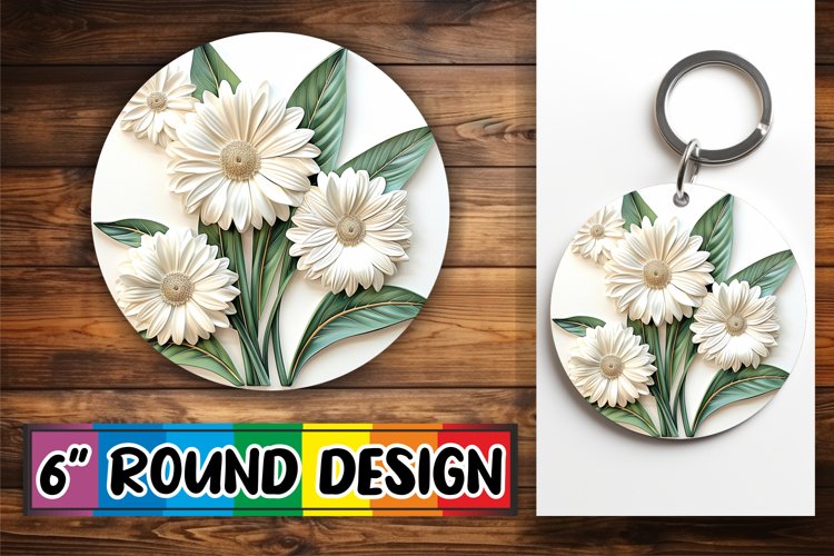3D Petal Harmony: Sublimation Circle Design example image 1