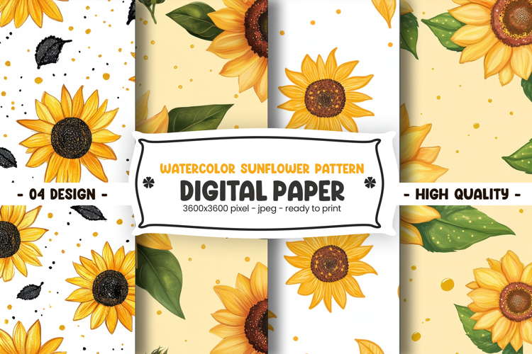 Watercolor Sunflower Clipart Image 15