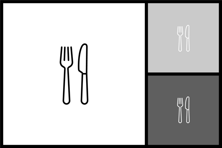 Fork and Knife Utensil Icon for Dining and Meal Setting