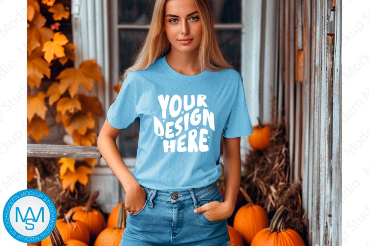 Sky women Tshirt Mockup, Halloween tshirt mockup