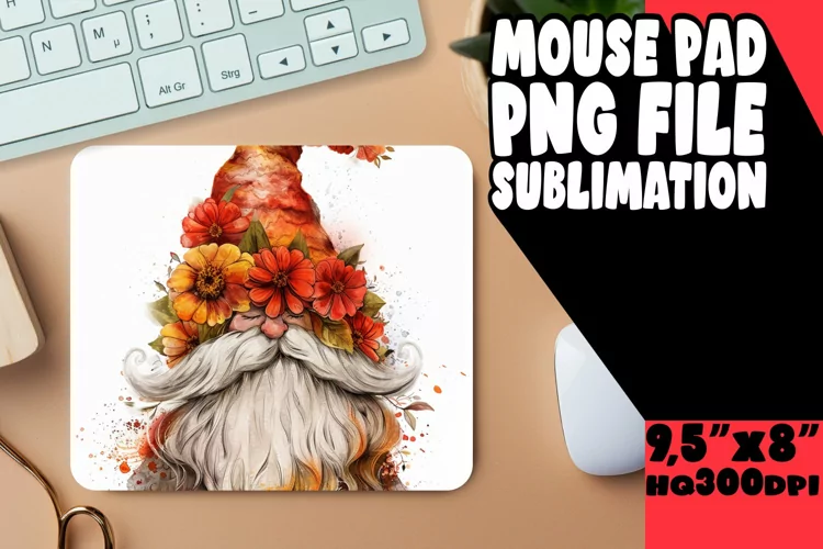 Whimsical Gnome Mouse Pad - Springtime Edition