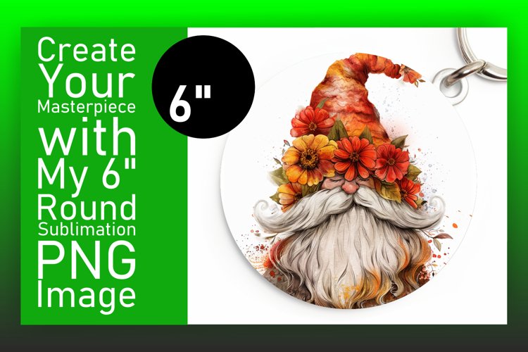 Captivating Gnome Sublimation Circle Mix example image 1