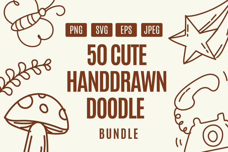 50 Cute Handdrawn Doodle Bundle