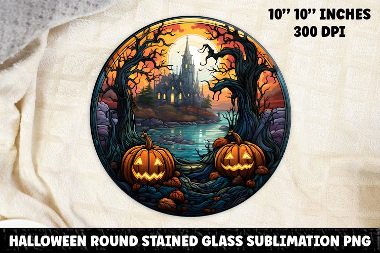 Halloween Stained Glass Sublimation PNG | Skull | Ghost