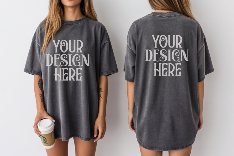 Pepper Comfort Colors 1717 Front & back T shirt Mockup