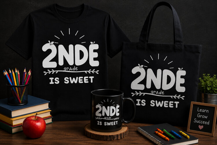 2nd Grade Teacher PNG | Sweet Apple Classroom Design example image 1