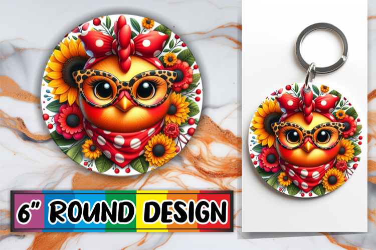 Blissful Keychain Circle Style, Cute Animals