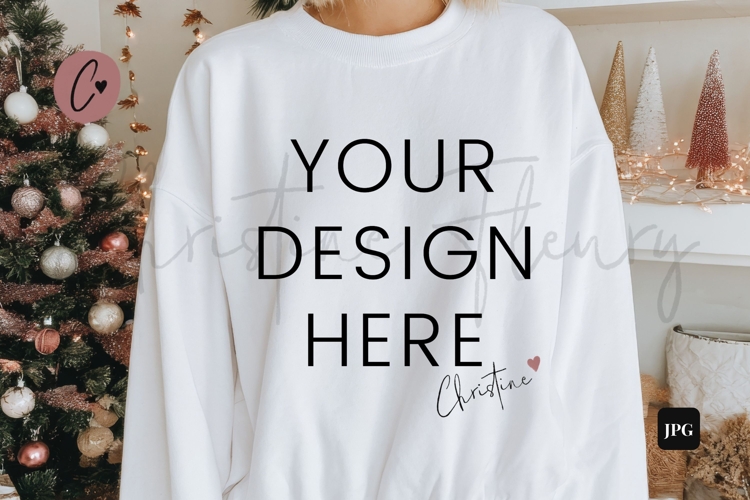 White Christmas Sweatshirt Mockup