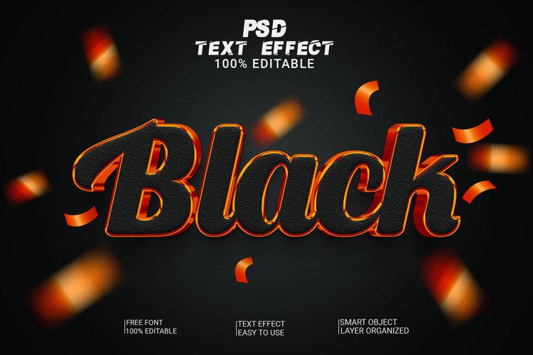psd Black 3d text style example image 1