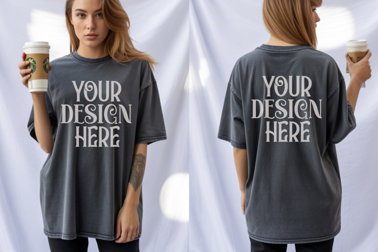 Pepper Comfort Colors 1717 Front & back T shirt Mockup