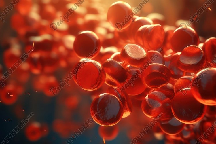 Rubyhued Cells Circulating Background Wallpaper example image 1