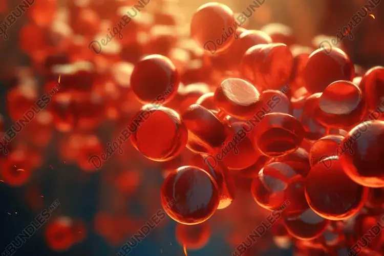 Rubyhued Cells Circulating Background Wallpaper