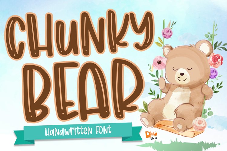 Chunky Bear - Handwritten Font example image 1