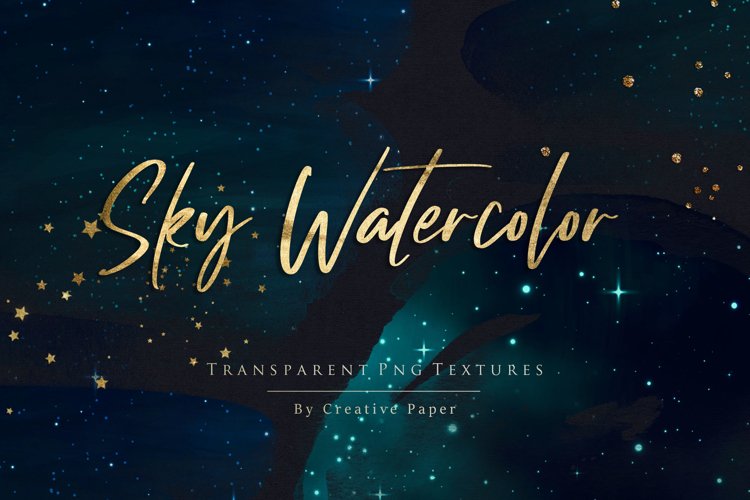 Sky Watercolor - Gold Png Overlays example image 1