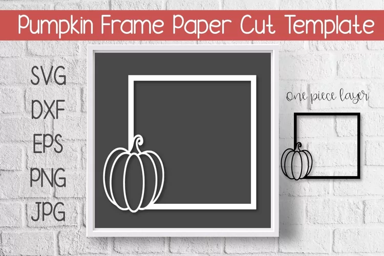 Pumpkin Frame Paper Template Cut Design SVG