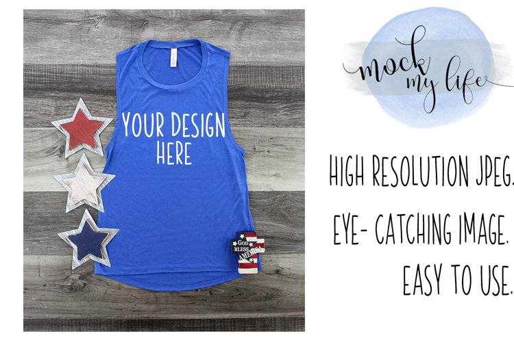 Bella Canvas Mockup / Patriotic Flat Lay / Independence Day example image 1