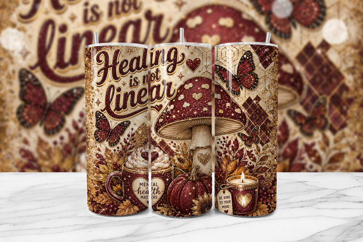 Healing is Not Linear Tumbler Wrap PNG