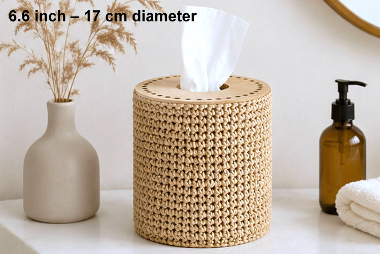 Tissue box bases round laser cut file 6 inch plywood circle example image 1