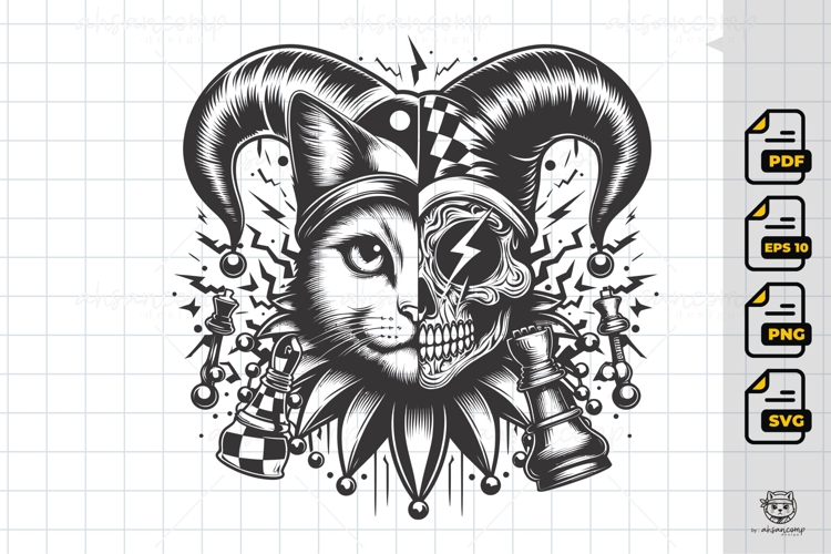 Cat Clipart Black And White Image 10