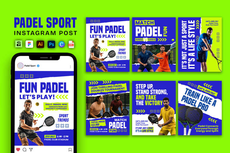 Neon Color Padel - Instagram Post