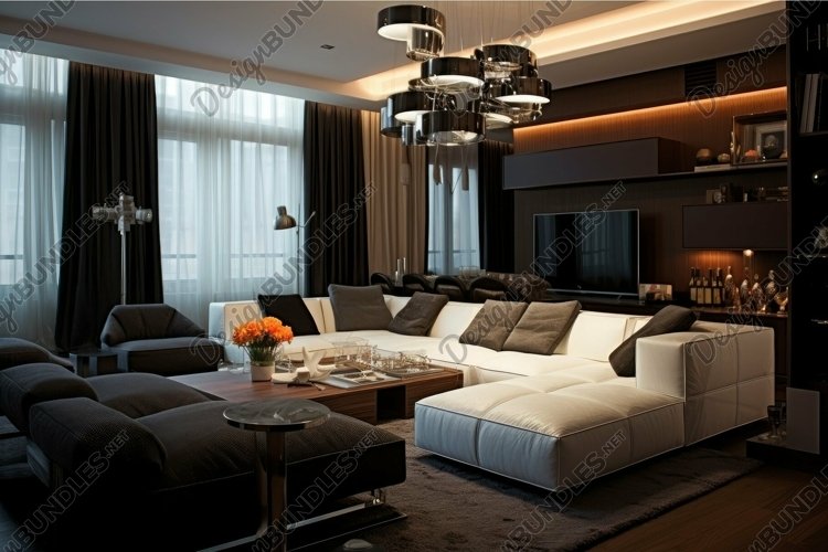 Modern living room interior with elegant decor (4248662)