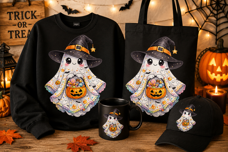 Cute Halloween Ghost PNG | Trick or Treat Ghost Sublimation