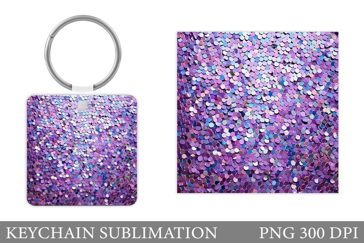 Glitter Keychain Sublimation. Shiny Round Keychain Design