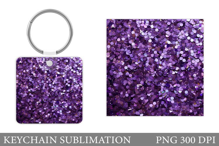 Glitter Keychain Sublimation. Sequins Round Keychain Design