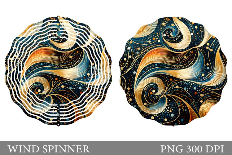 Abstract Christmas Wind Spinner. Glitter Wind Spinner Design example image 1