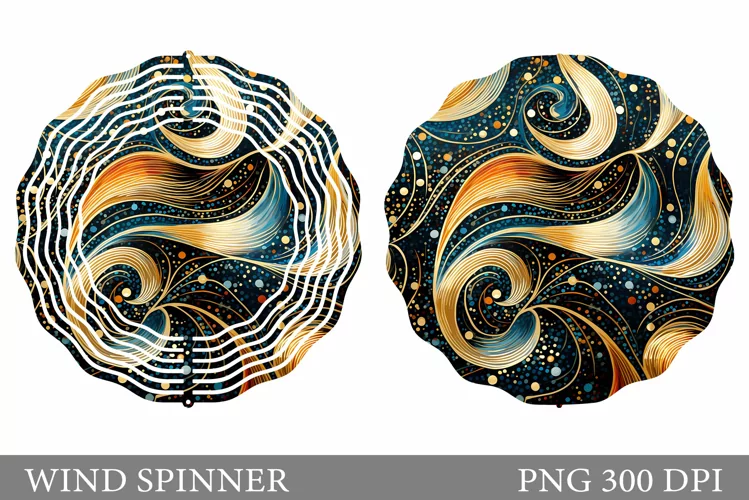 Abstract Christmas Wind Spinner. Glitter Wind Spinner Design