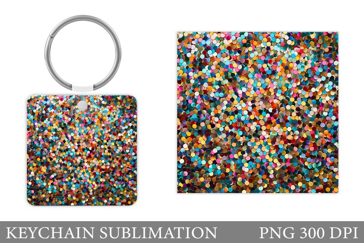 Glitter Keychain Design. Sequins Square Keychain example image 1