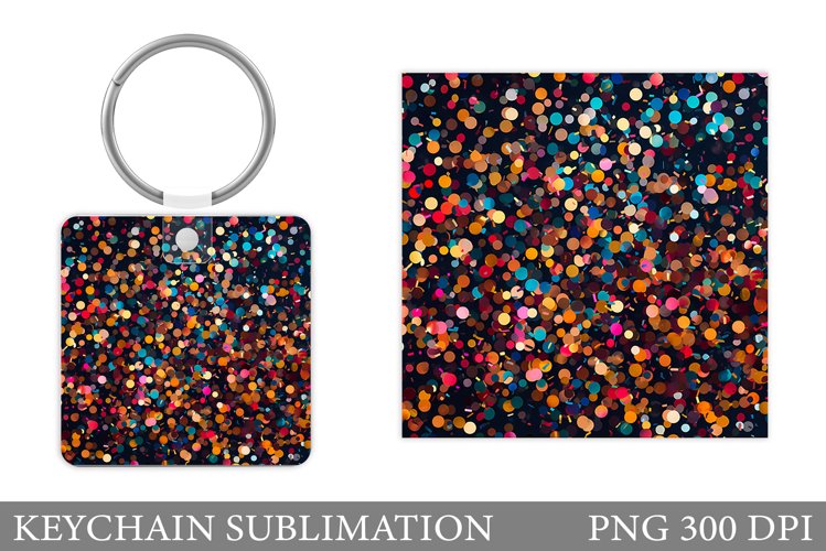 Glitter Keychain Design. Sequins Keychain Sublimation