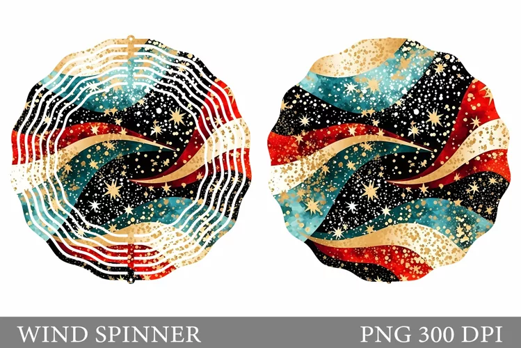 Christmas Glitter Wind Spinner. Abstract Wind Spinner Design