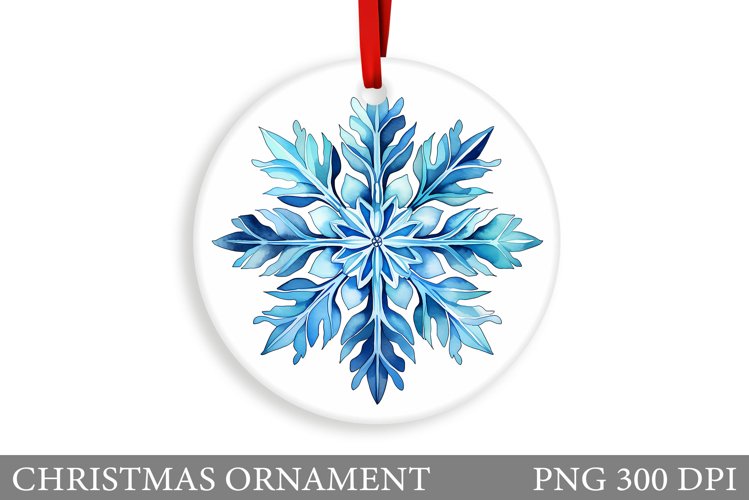 Watercolor Snowflake Ornament. Snowflake Christmas Ornament