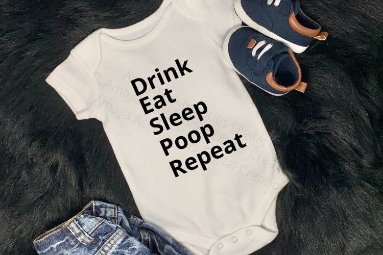 Drink Sleep Eat Repeat Svg, Cute Baby Quotes example image 1