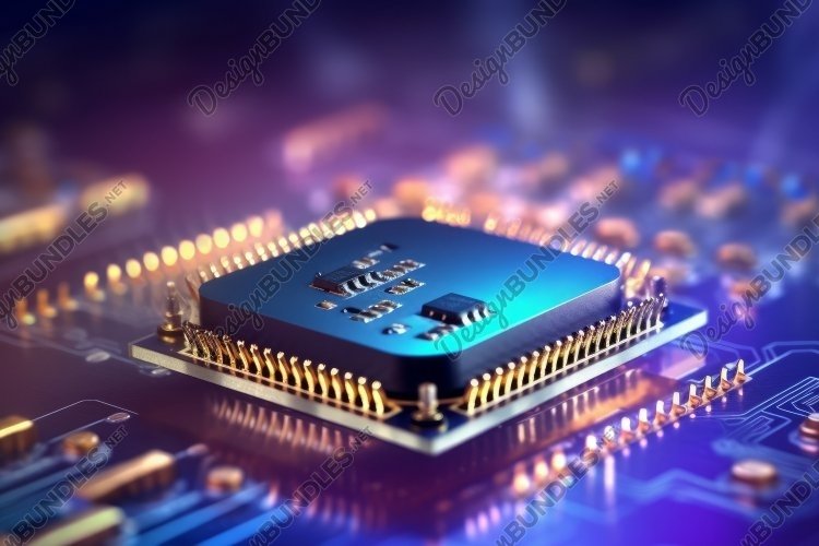 Central computer processor. PC microchip