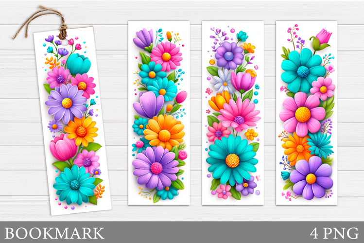 Floral Bookmark Design. Flowers Bookmark Sublimation